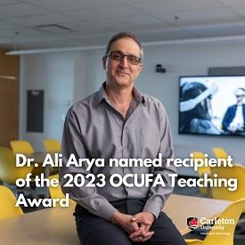 Dr. Ali Arya Named a Recipient of The 2023 OCUFA Award